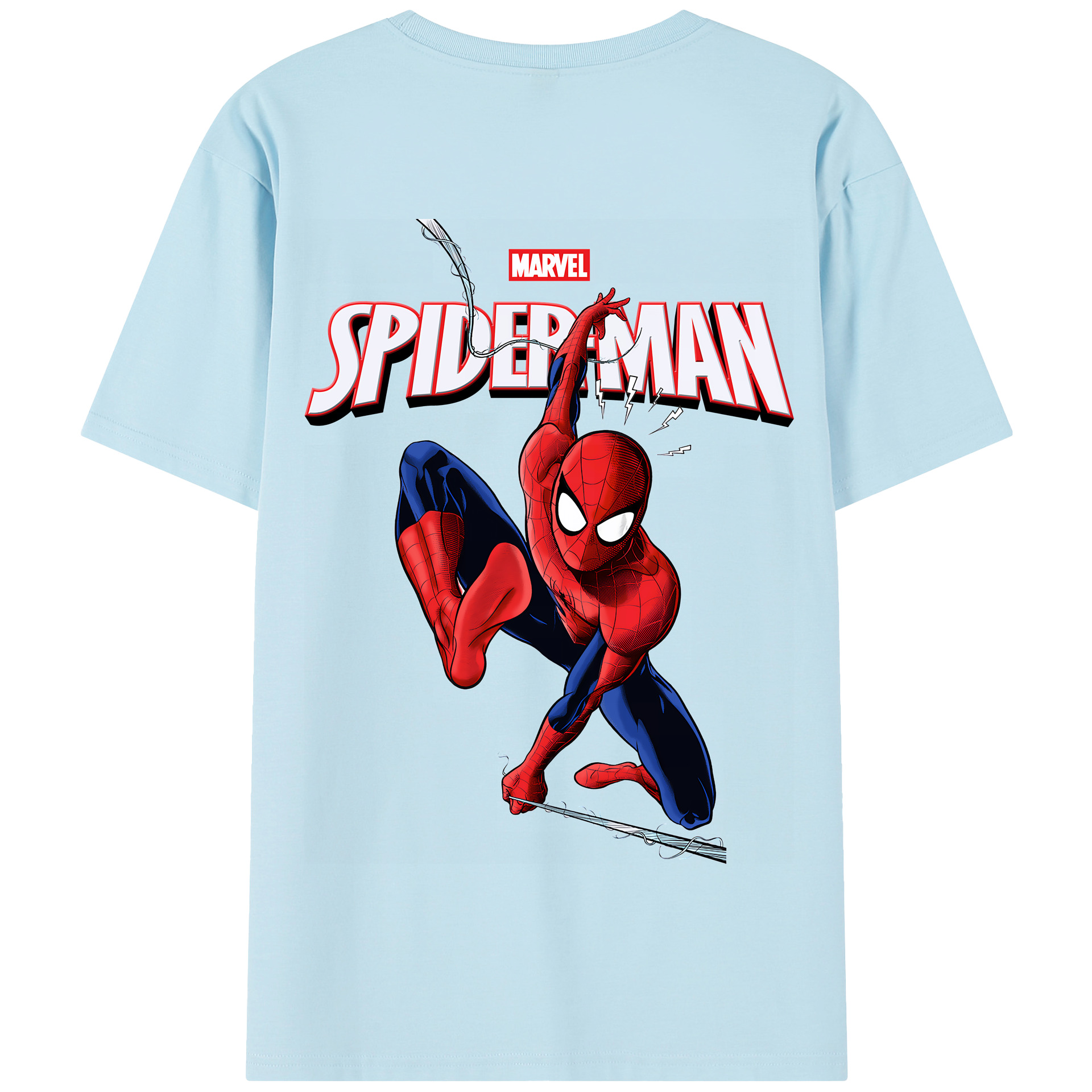 （画像用） Spider Man スパイダーマン 綿100％半袖Tシャツ（背面プリント）